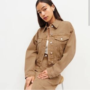 Reformation Jori Cropped Denim Jacket (Vintage Marzipan, Size XS) MSRP $168